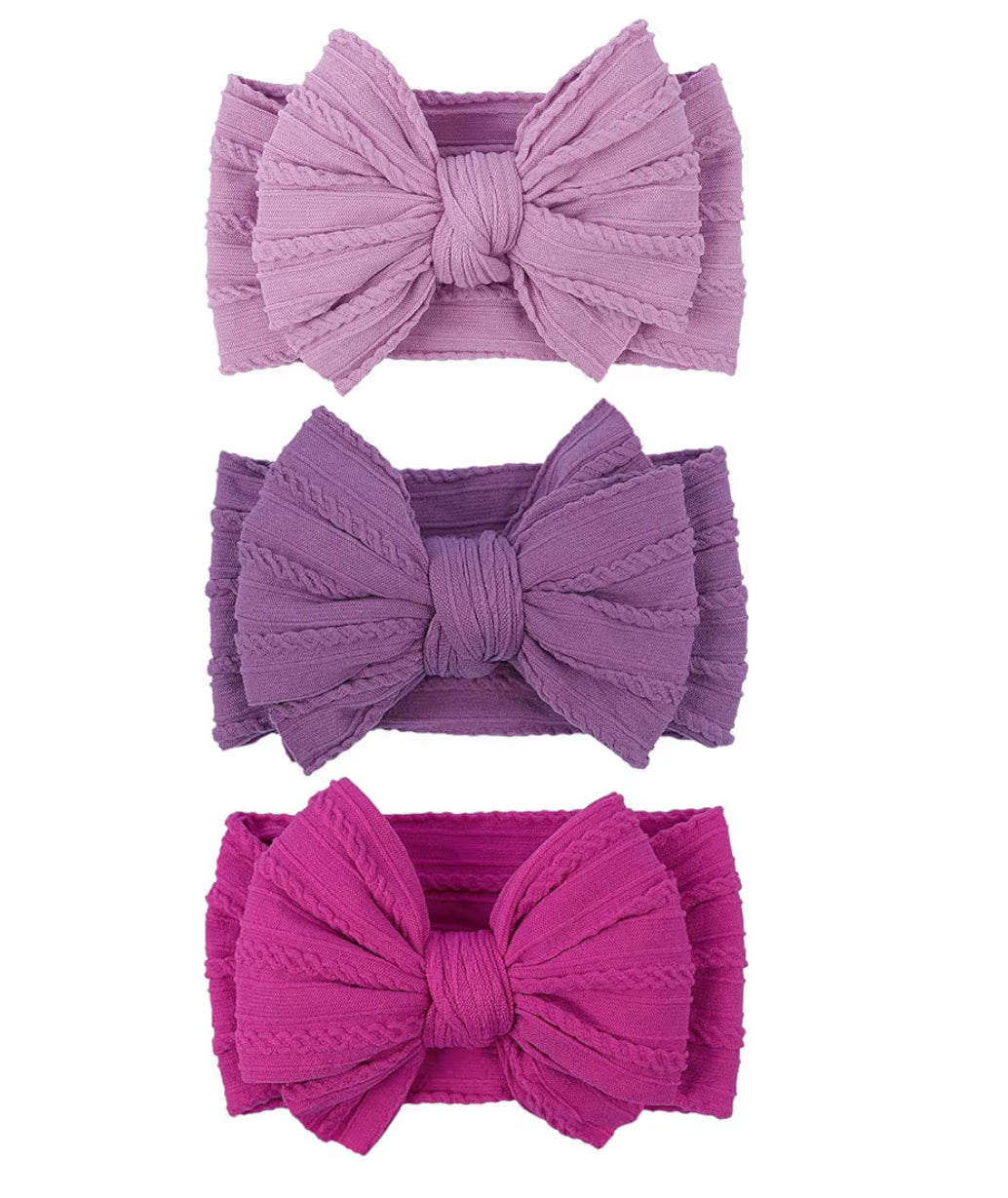 Handmade Hair Accessories Baby Headbands Nylon Hairbands with Double Big B