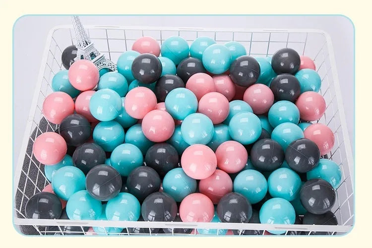 50Pcs Colors Baby Plastic Balls Water Pool Ocean Wave Ball Kids Swim Pit With Basketball Hoop Play House Outdoor Tents Toy Props