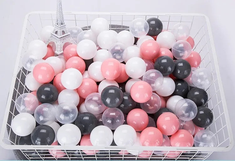 50Pcs Colors Baby Plastic Balls Water Pool Ocean Wave Ball Kids Swim Pit With Basketball Hoop Play House Outdoor Tents Toy Props