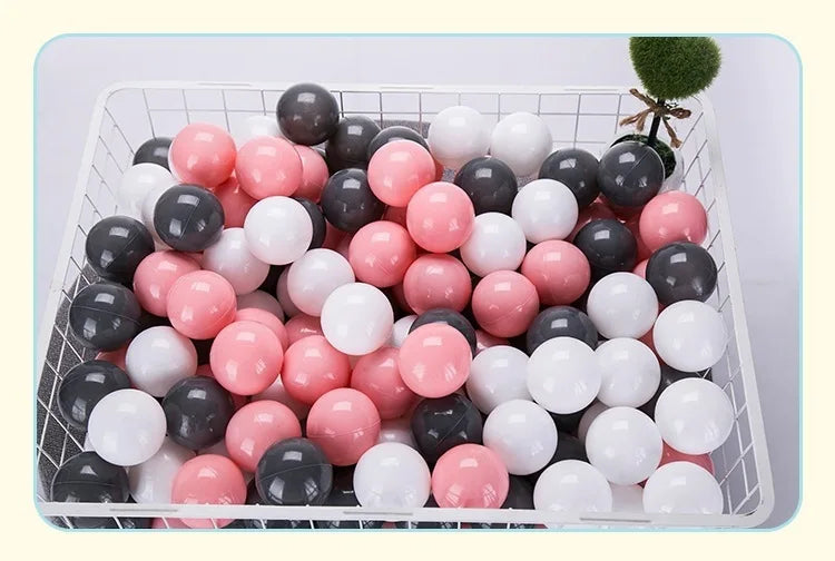 50Pcs Colors Baby Plastic Balls Water Pool Ocean Wave Ball Kids Swim Pit With Basketball Hoop Play House Outdoor Tents Toy Props