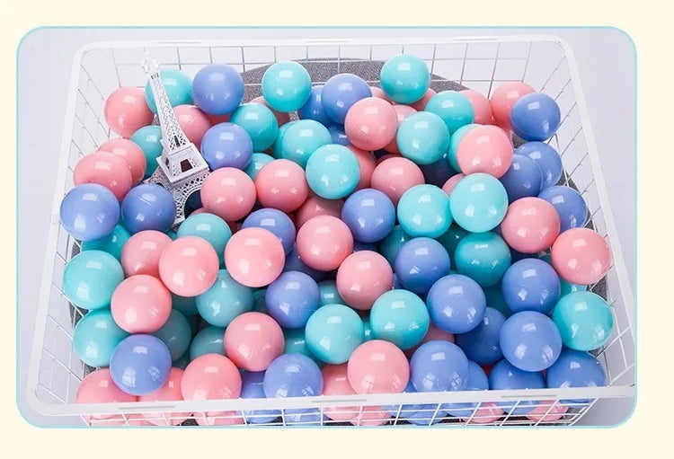 50Pcs Colors Baby Plastic Balls Water Pool Ocean Wave Ball Kids Swim Pit With Basketball Hoop Play House Outdoor Tents Toy Props