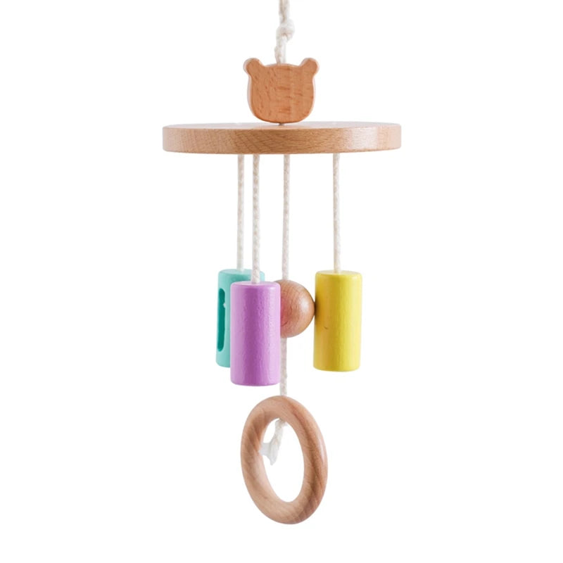 Crib Mobile Holder Rattles Toys Wooden Moon Stars Astronaut Bed Bell Toys Newborn Comfort Crib Bracket Bed Bell Toys Baby Gifts