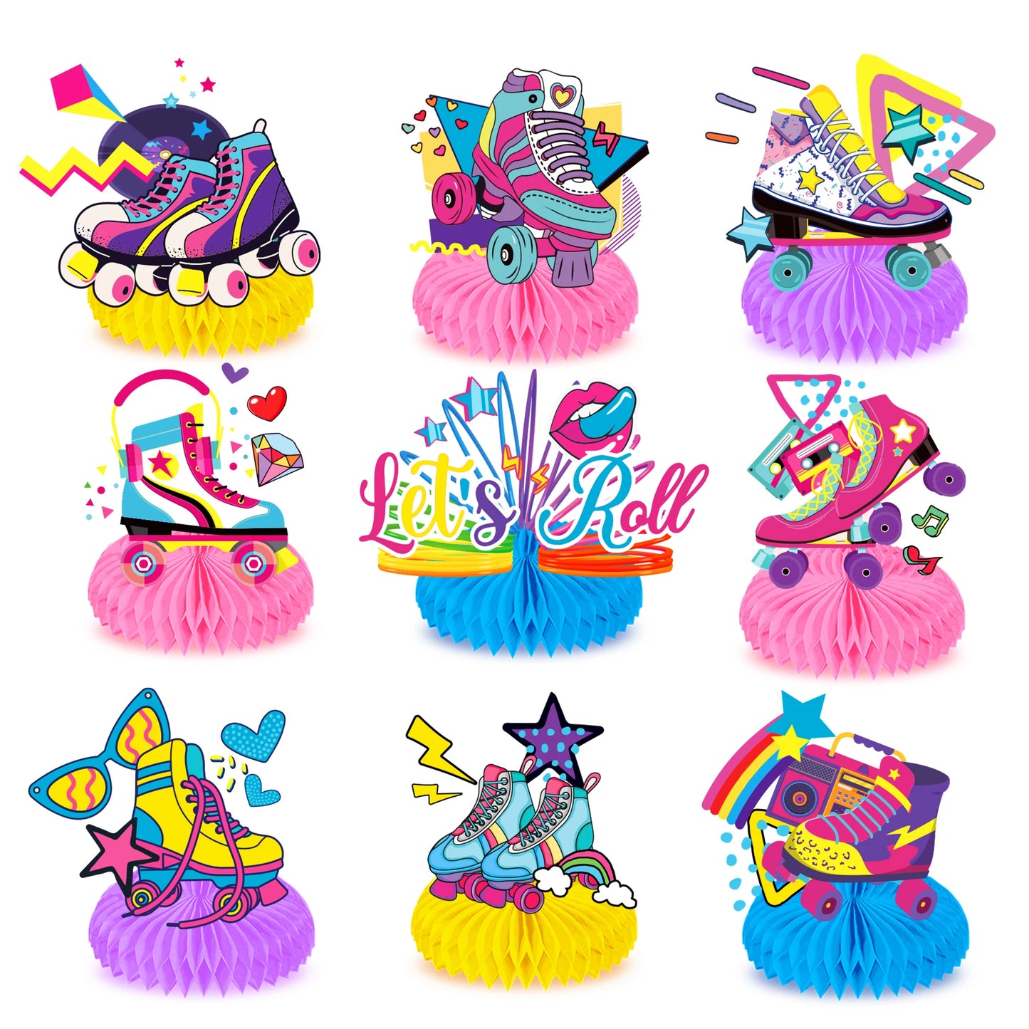Cartoon Roller Skating Party Disposable Tableware Set Kids Ice Skates Sports Game Birthday Camping Tablecloth Baby Shower Decor