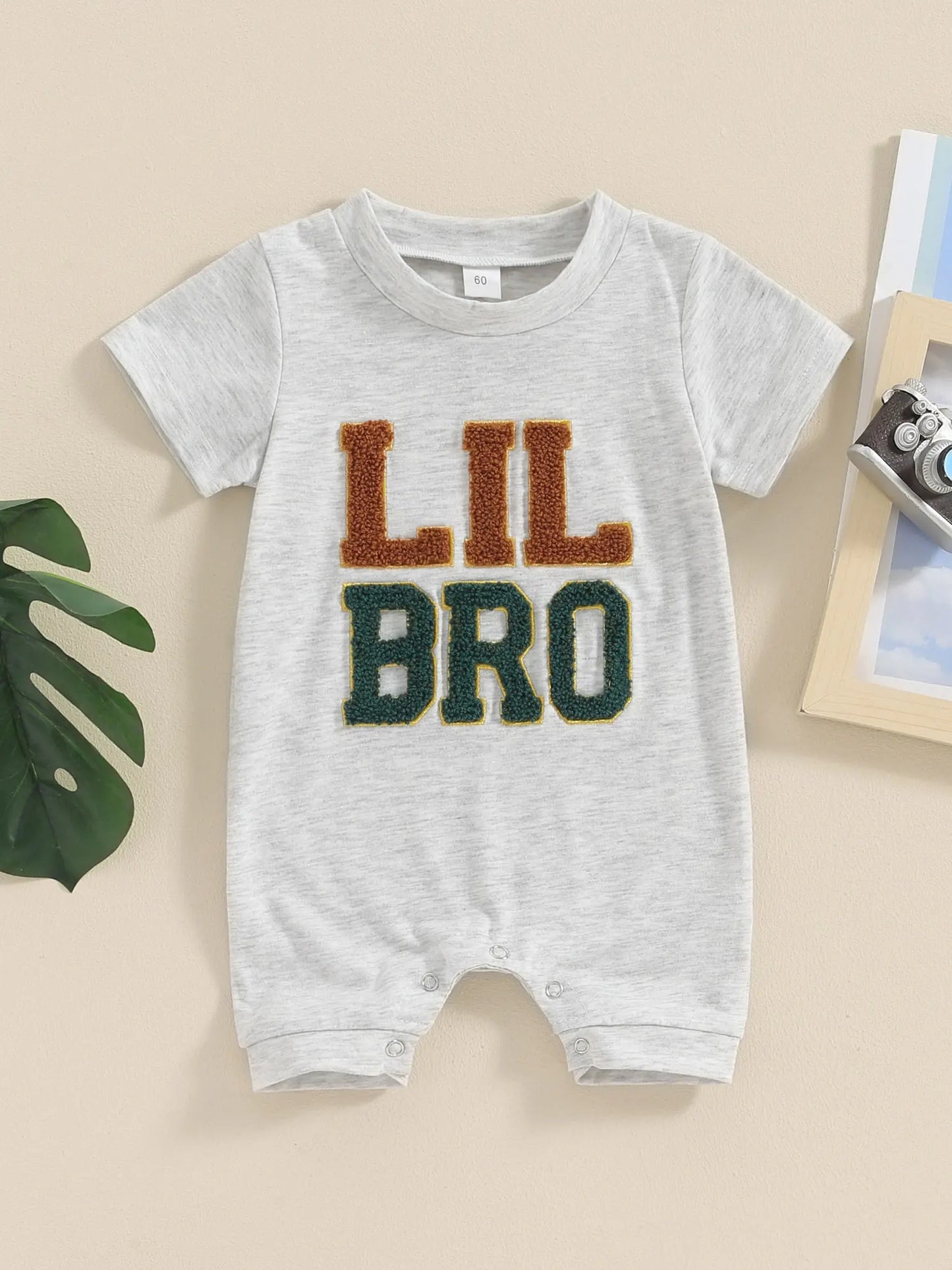 Baby Boys Summer Romper Infant Short Sleeve Crew Neck Letter Embroidery Casual Jumpsuit