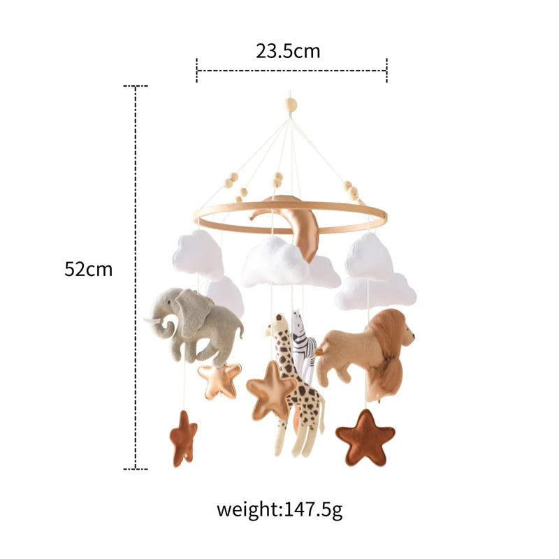 Baby Crib Mobile Bed Bell Soft Felt Hot Air Balloon Wind Chime Pendant Bed Bell Wooden Newborn Comfort Bed Bell Toys Baby Gift