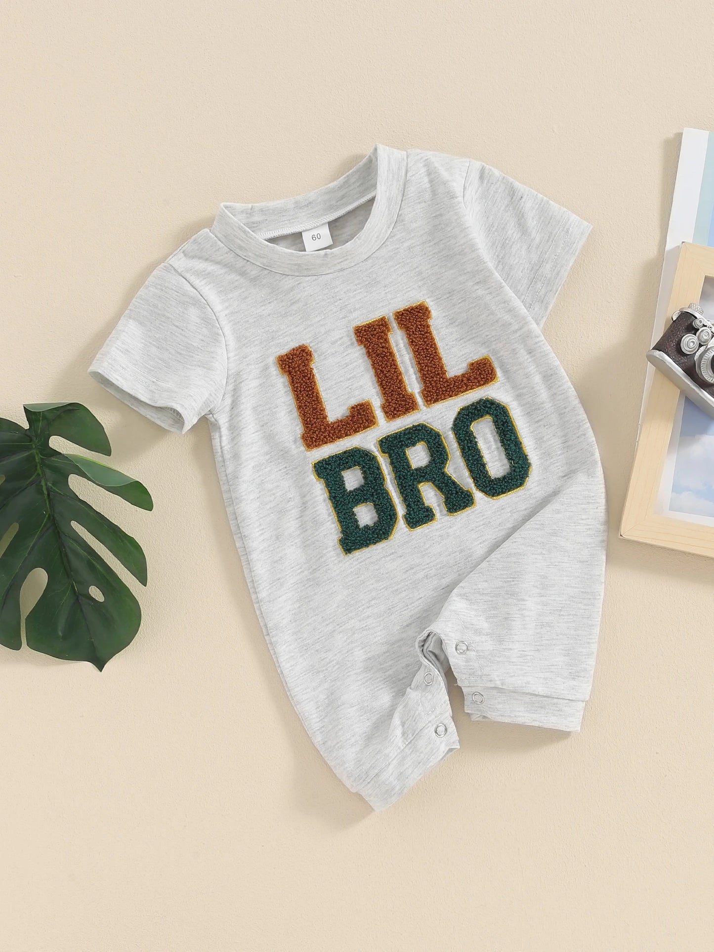 Baby Boys Summer Romper Infant Short Sleeve Crew Neck Letter Embroidery Casual Jumpsuit