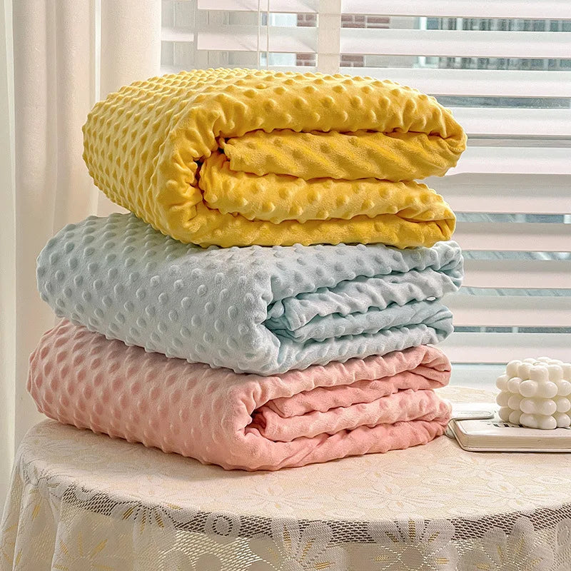 Baby Fleece Blanket Newborn Thermal Soft Blanket Solid Bedding Set Quilt & Swaddling Candy Color Sleeping Bed Supplies