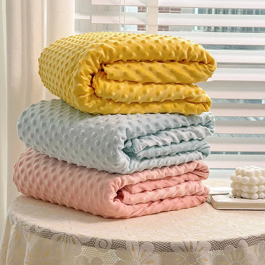 Baby Fleece Blanket Newborn Thermal Soft Blanket Solid Bedding Set Quilt & Swaddling Candy Color Sleeping Bed Supplies