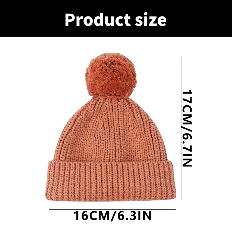 Knitted Winter Warm Hat Baby Hat Cotton Elastic Crochet Hat with Pompoms Bonnet Caps for Newborn Toddler 0-6 Month
