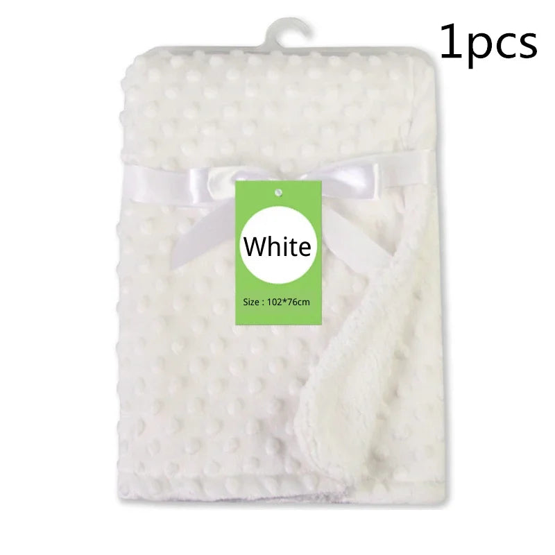 Baby Fleece Blanket Newborn Thermal Soft Blanket Solid Bedding Set Quilt & Swaddling Candy Color Sleeping Bed Supplies