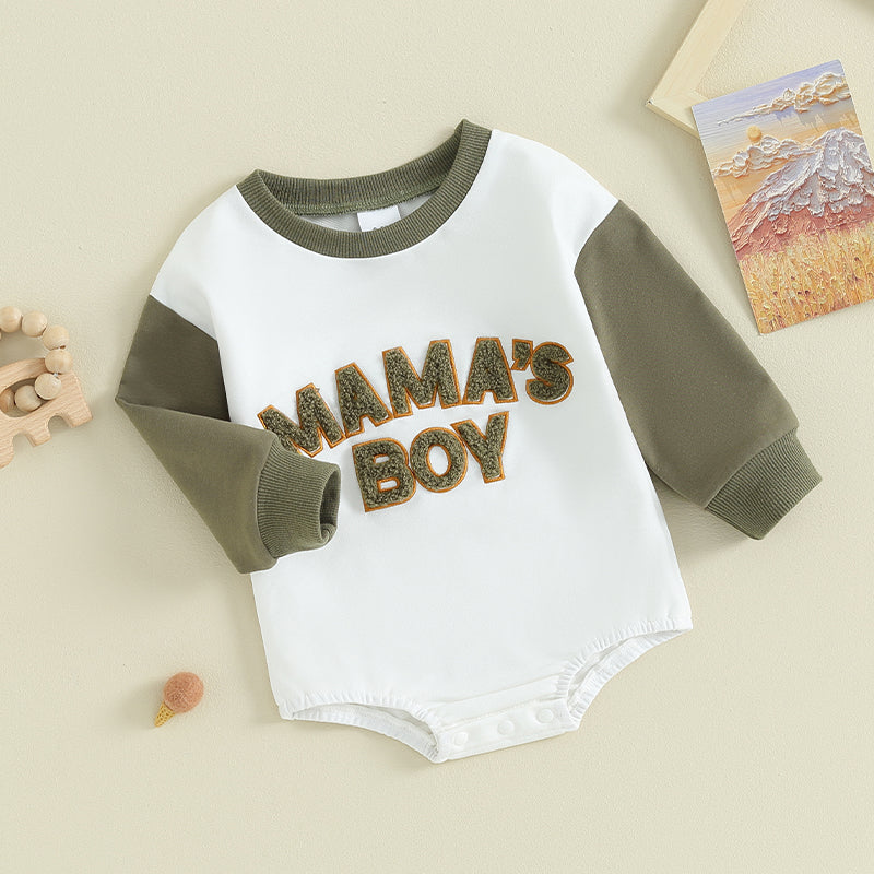 Pudcoco Newborn Baby Boy Sweatshirt Romper Letter Pattern Long Sleeve Jumpsuit for Infant Toddler Fall Outfit 0-18M