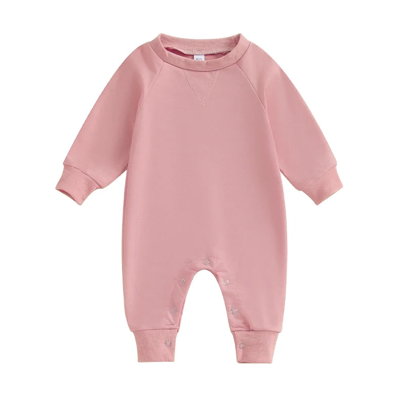 Baby Rompers Toddler Girl Overall Jumpsuit Autumn Spring Solid Color Long Sleeve Baby Boys Romper Infant Newborn Clothing