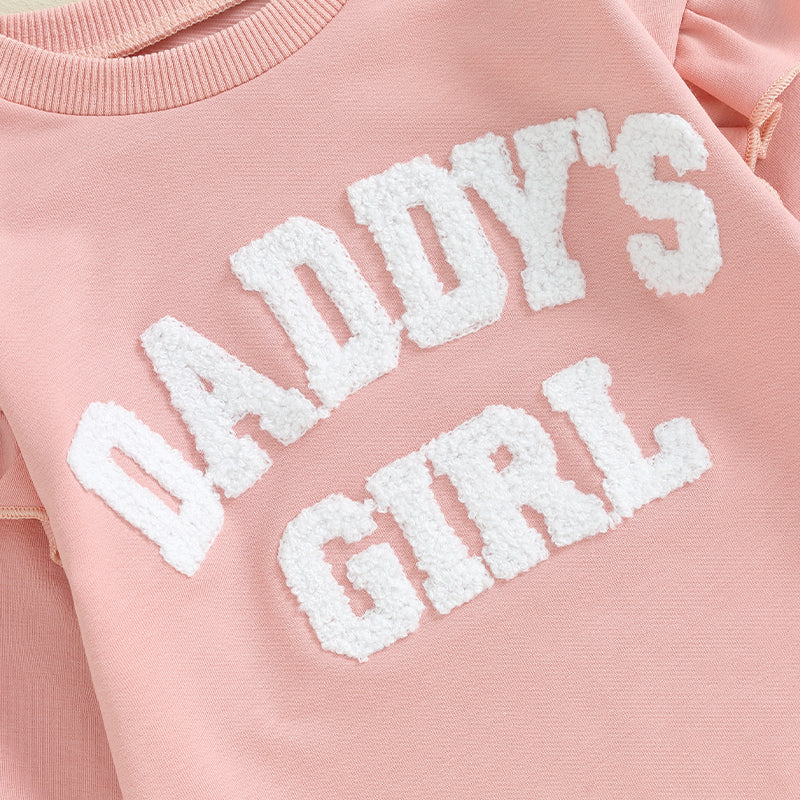 Lioraitiin 0-18M Daddys Girls Newborn Baby Clothes Ruffle Long Sleeve Sweatshirt Bodysuit Infant Baby Girl Outfits