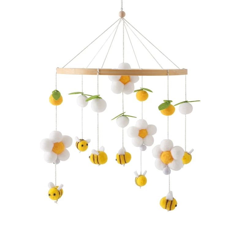 Crib Mobile Holder Rattles Toys Wooden Moon Stars Astronaut Bed Bell Toys Newborn Comfort Crib Bracket Bed Bell Toys Baby Gifts