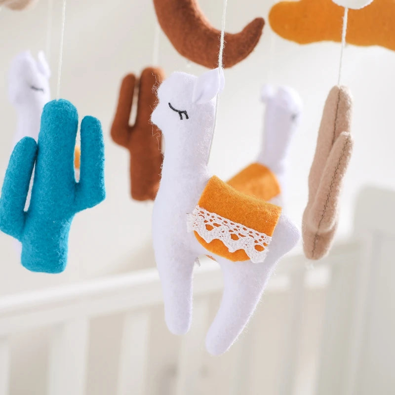 Crib Mobile Holder Rattles Toys Wooden Moon Stars Astronaut Bed Bell Toys Newborn Comfort Crib Bracket Bed Bell Toys Baby Gifts