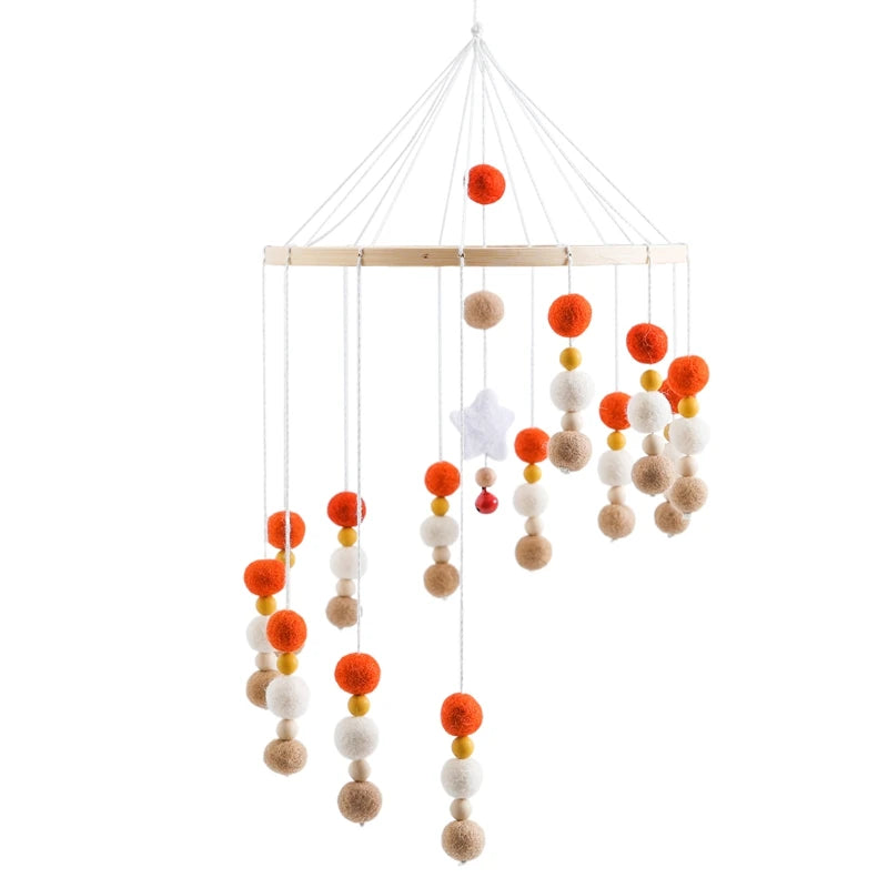Crib Mobile Holder Rattles Toys Wooden Moon Stars Astronaut Bed Bell Toys Newborn Comfort Crib Bracket Bed Bell Toys Baby Gifts
