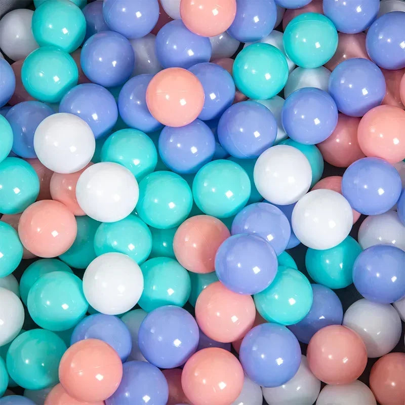 50Pcs Colors Baby Plastic Balls Water Pool Ocean Wave Ball Kids Swim Pit With Basketball Hoop Play House Outdoor Tents Toy Props
