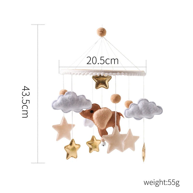 Baby Crib Mobile Bed Bell Soft Felt Hot Air Balloon Wind Chime Pendant Bed Bell Wooden Newborn Comfort Bed Bell Toys Baby Gift