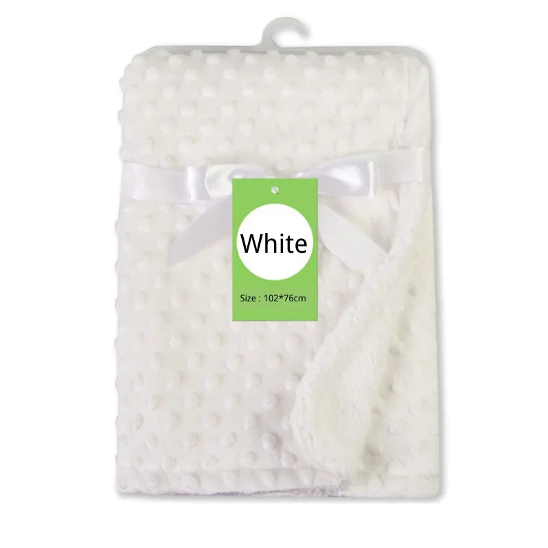 Baby Fleece Blanket Newborn Thermal Soft Blanket Solid Bedding Set Quilt & Swaddling Candy Color Sleeping Bed Supplies