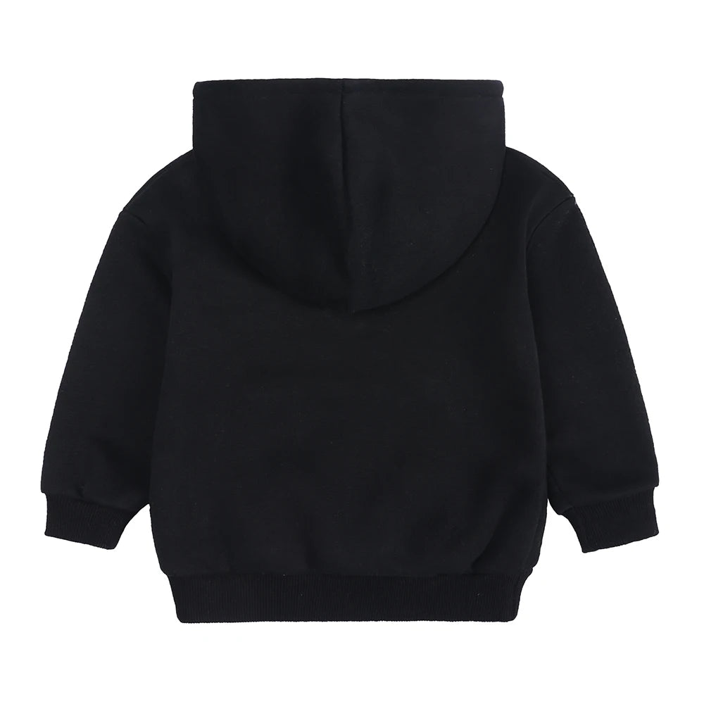 2025 Winter Kids Boys Girls Clothes Children Hoodies Soild Cotton Thicken Fleece Sweatshirts Toddler Sport Pullover Top