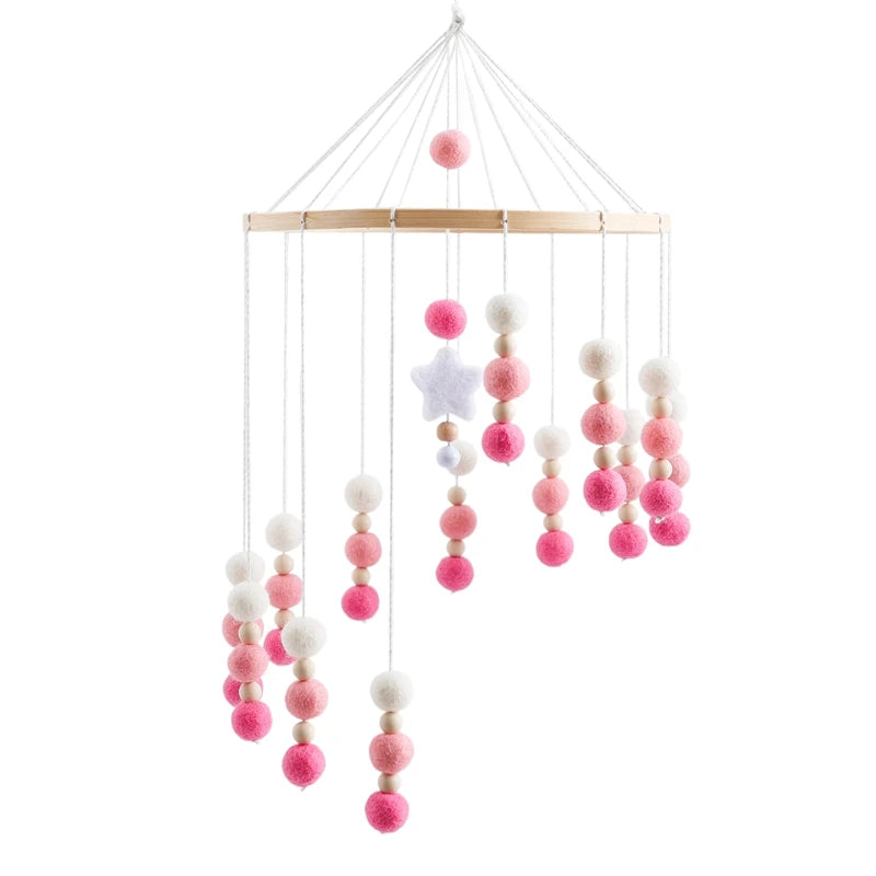 Crib Mobile Holder Rattles Toys Wooden Moon Stars Astronaut Bed Bell Toys Newborn Comfort Crib Bracket Bed Bell Toys Baby Gifts