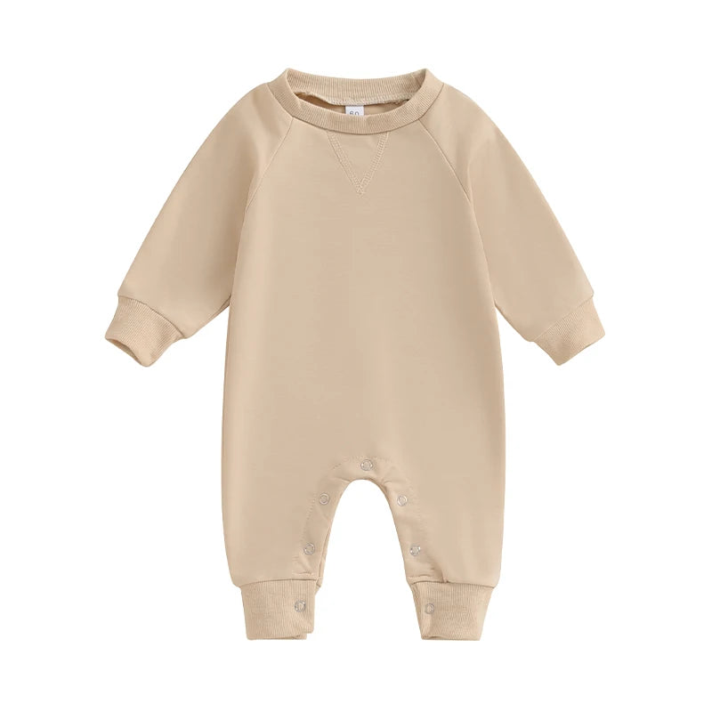Baby Rompers Toddler Girl Overall Jumpsuit Autumn Spring Solid Color Long Sleeve Baby Boys Romper Infant Newborn Clothing