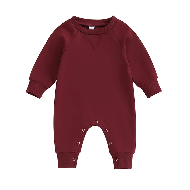 Baby Rompers Toddler Girl Overall Jumpsuit Autumn Spring Solid Color Long Sleeve Baby Boys Romper Infant Newborn Clothing