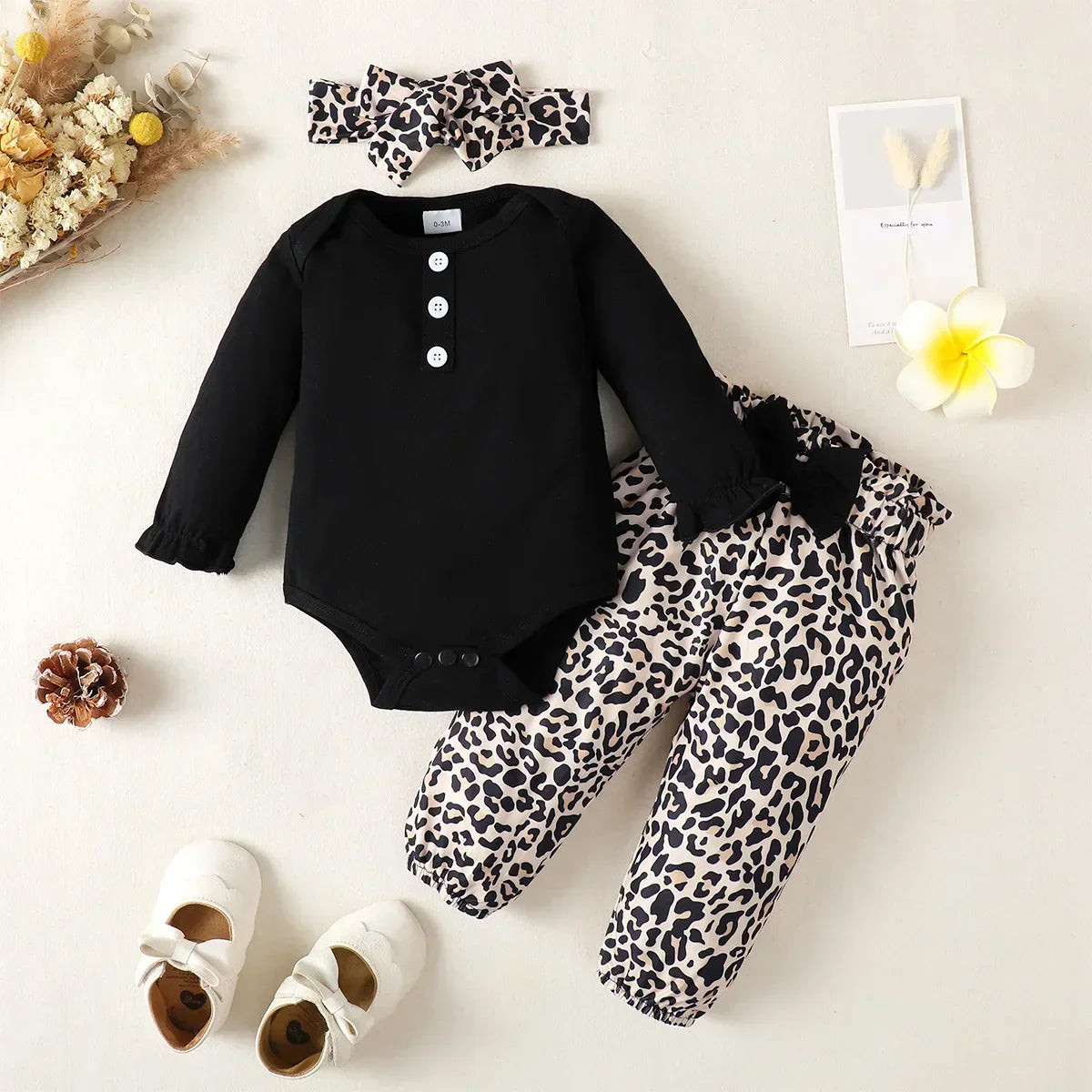 Newborn Baby Girls Clothes Set Pink Toddler Ruffle Tops Heart Print Bow Trousers Princess Casual Infant Outfits Clothes Suit