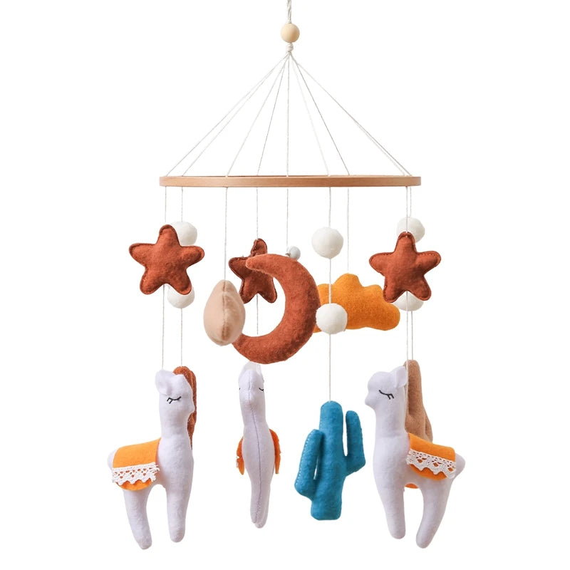 Crib Mobile Holder Rattles Toys Wooden Moon Stars Astronaut Bed Bell Toys Newborn Comfort Crib Bracket Bed Bell Toys Baby Gifts