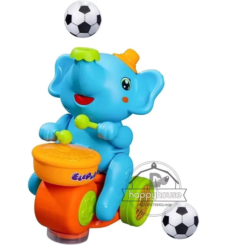 Musical Walking Elephant Drummer Toys for  Kid Musical Toy with LED Light Music Sensory Activity Toys Learning Educational Toys