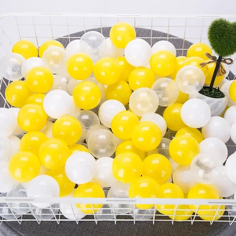 50Pcs Colors Baby Plastic Balls Water Pool Ocean Wave Ball Kids Swim Pit With Basketball Hoop Play House Outdoor Tents Toy Props