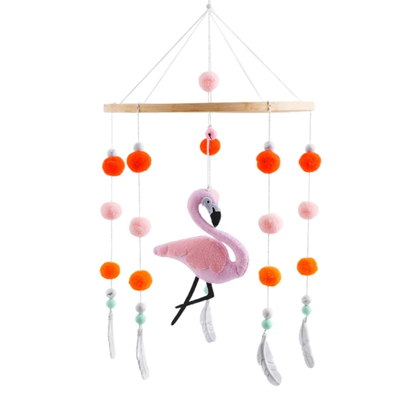 Crib Mobile Holder Rattles Toys Wooden Moon Stars Astronaut Bed Bell Toys Newborn Comfort Crib Bracket Bed Bell Toys Baby Gifts
