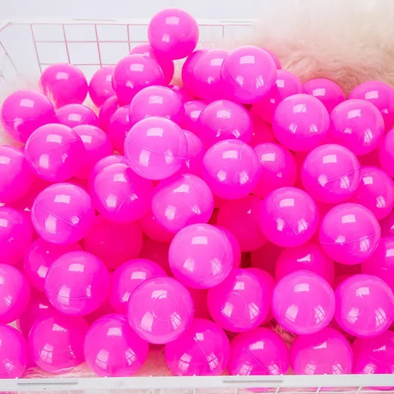 50Pcs Colors Baby Plastic Balls Water Pool Ocean Wave Ball Kids Swim Pit With Basketball Hoop Play House Outdoor Tents Toy Props
