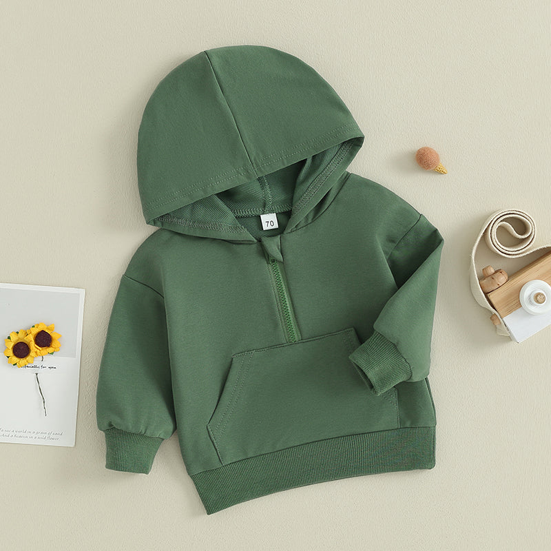 0-36months Baby Hooded Sweatshirt Solid Color Long Sleeve Hoodie Pullovers For Toddler Boys And Girls Spring Fall Sweatshirt