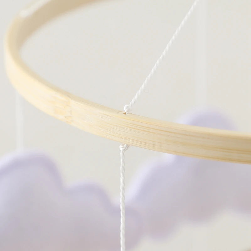 Crib Mobile Holder Rattles Toys Wooden Moon Stars Astronaut Bed Bell Toys Newborn Comfort Crib Bracket Bed Bell Toys Baby Gifts