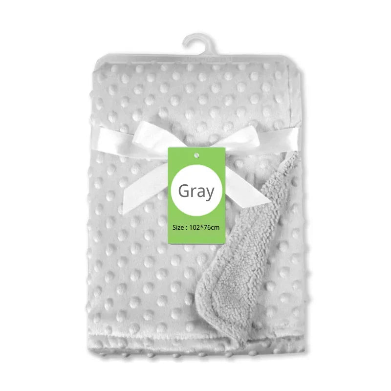 Baby Fleece Blanket Newborn Thermal Soft Blanket Solid Bedding Set Quilt & Swaddling Candy Color Sleeping Bed Supplies
