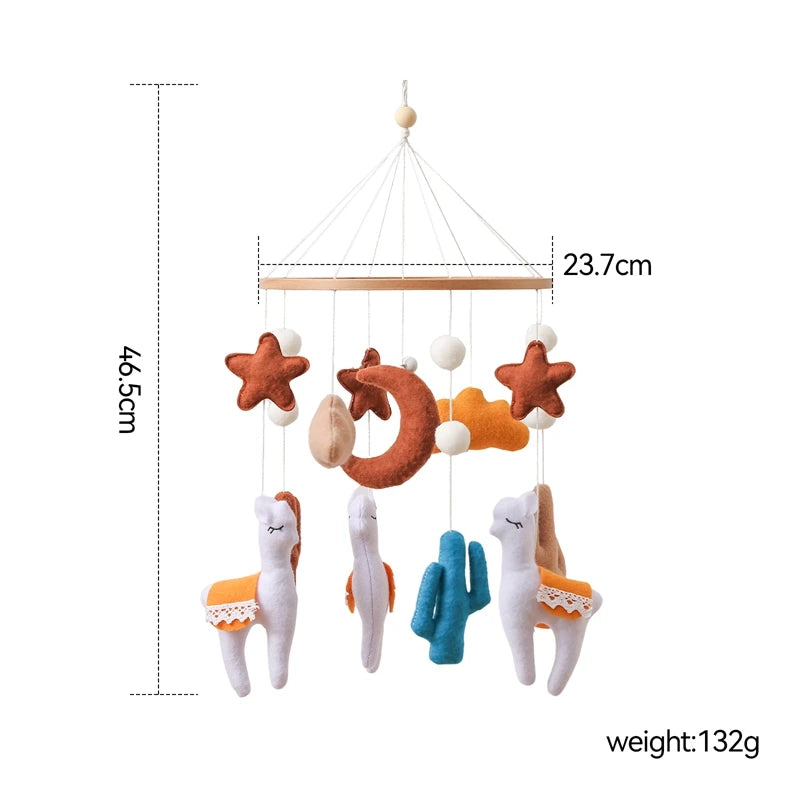 Crib Mobile Holder Rattles Toys Wooden Moon Stars Astronaut Bed Bell Toys Newborn Comfort Crib Bracket Bed Bell Toys Baby Gifts