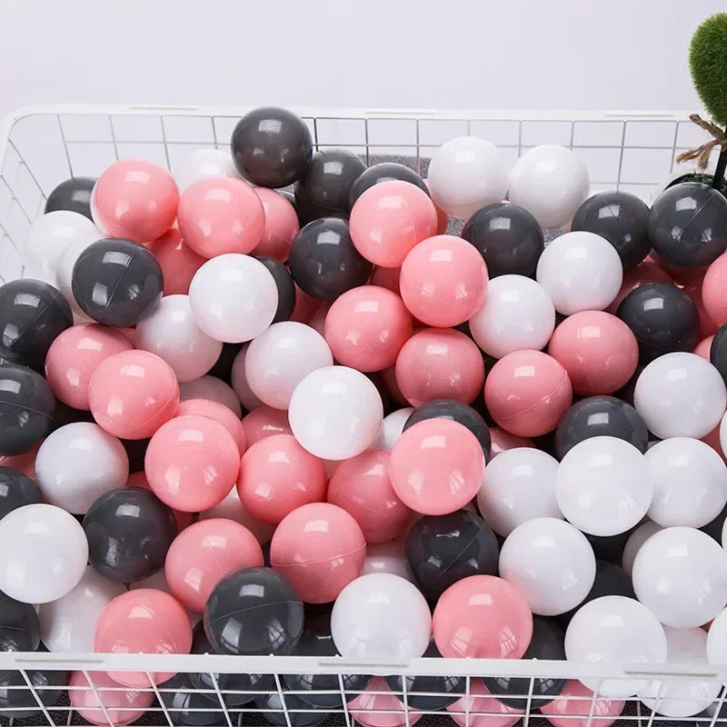 50Pcs Colors Baby Plastic Balls Water Pool Ocean Wave Ball Kids Swim Pit With Basketball Hoop Play House Outdoor Tents Toy Props