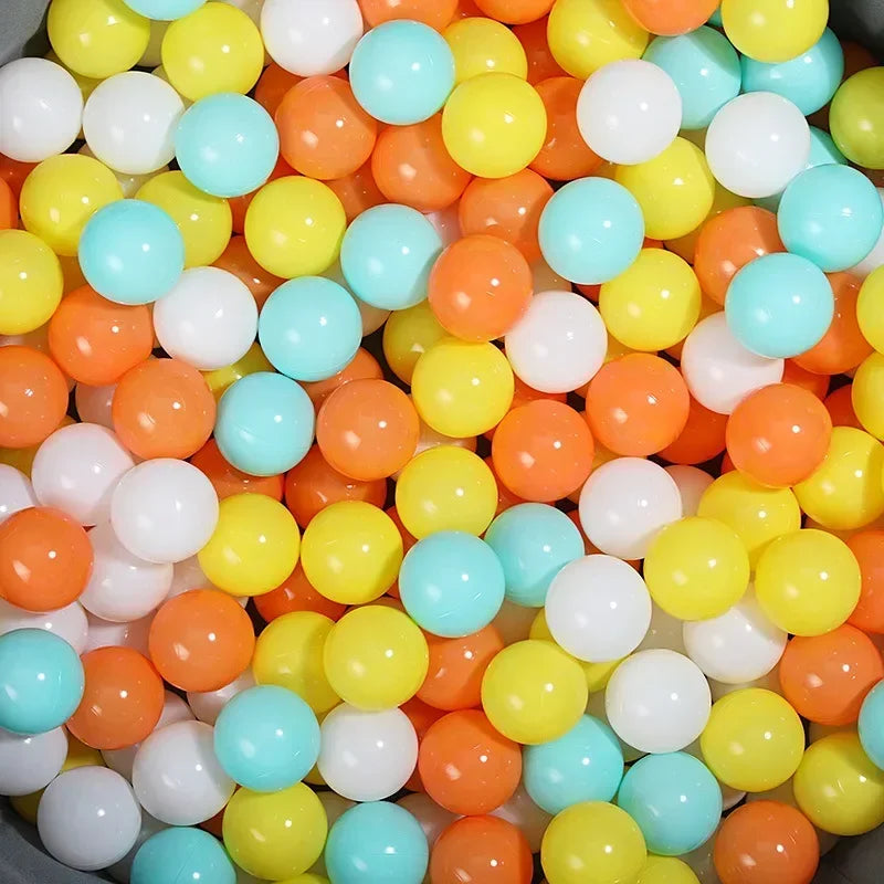 50Pcs Colors Baby Plastic Balls Water Pool Ocean Wave Ball Kids Swim Pit With Basketball Hoop Play House Outdoor Tents Toy Props