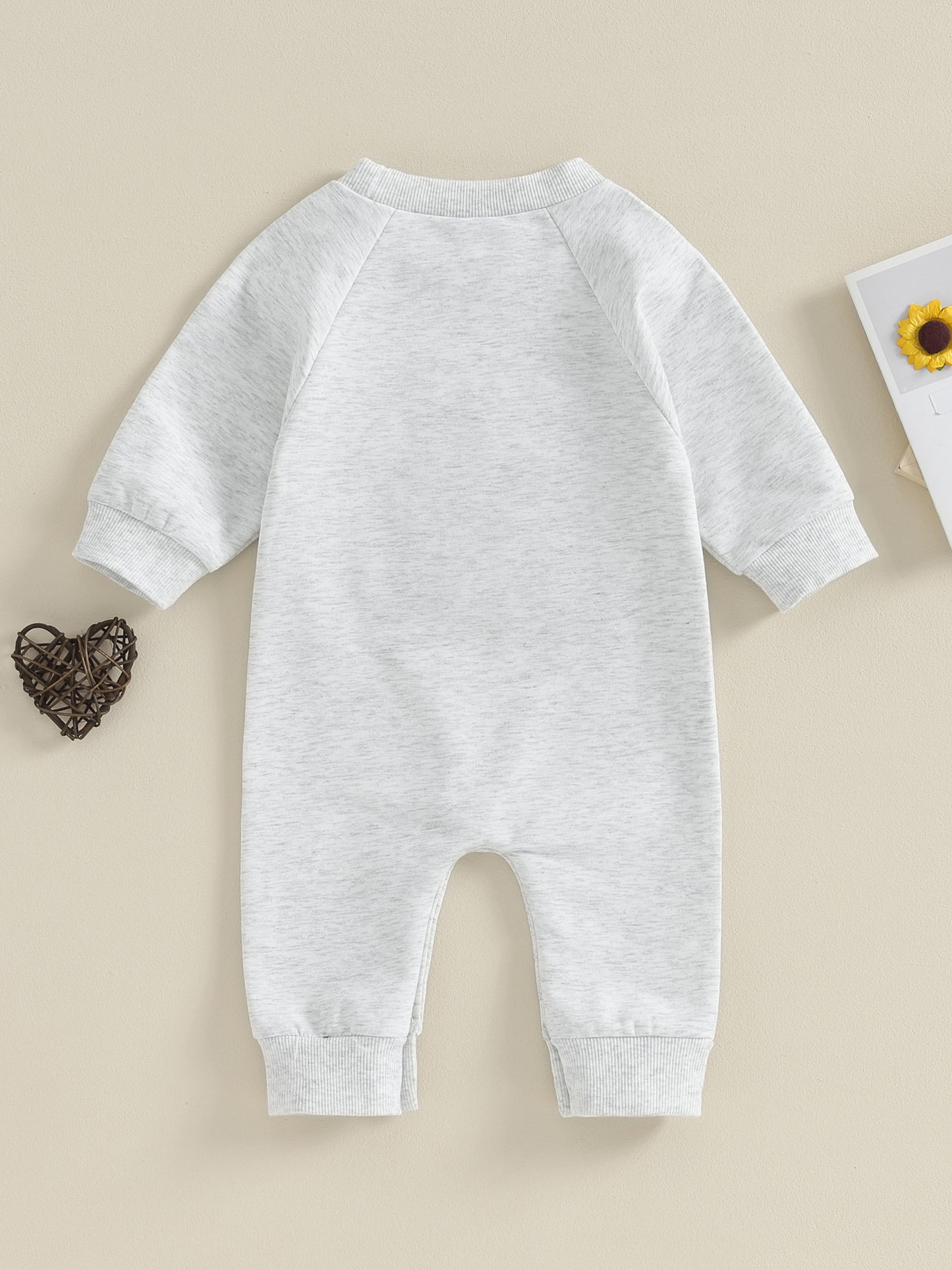 Baby Boy Rompers Long Sleeve Round Neck Letter Embroidery Jumpsuits Newborn Fall Clothes