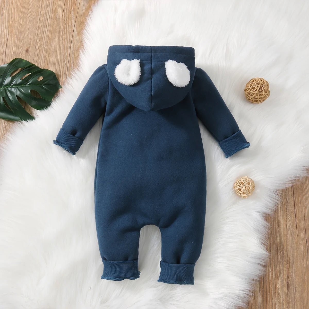Winter Baby Adorable Cloud Hooded Baby Rompers for Baby Boys and Baby Girls Warm Unisex Baby Bodysuit Clothes