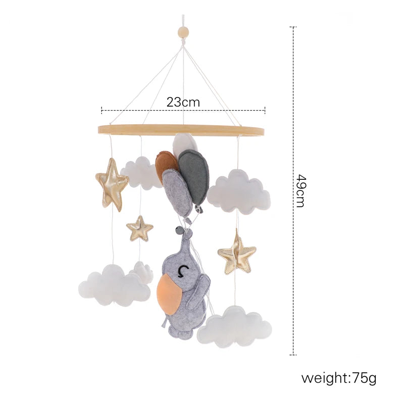 Baby Crib Mobile Bed Bell Soft Felt Hot Air Balloon Wind Chime Pendant Bed Bell Wooden Newborn Comfort Bed Bell Toys Baby Gift