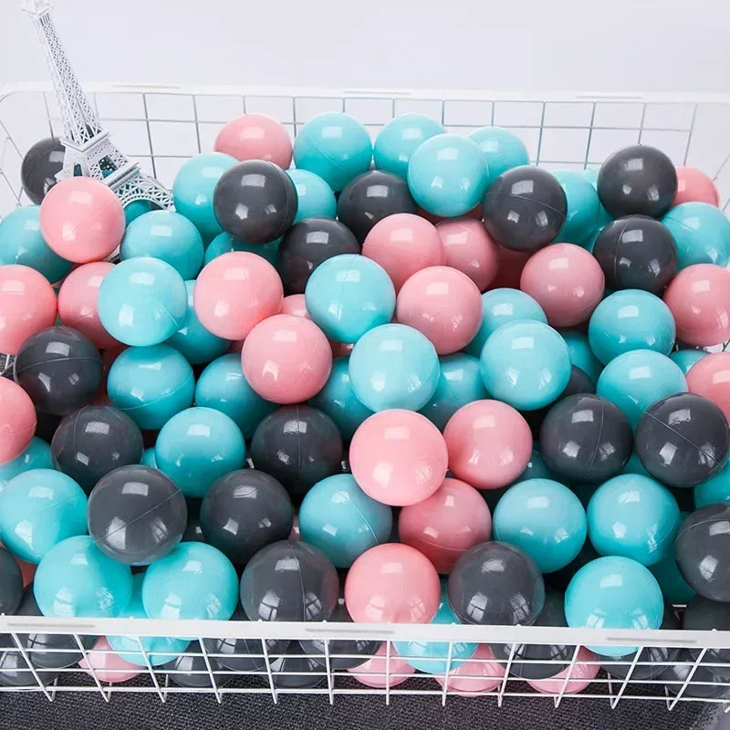50Pcs Colors Baby Plastic Balls Water Pool Ocean Wave Ball Kids Swim Pit With Basketball Hoop Play House Outdoor Tents Toy Props