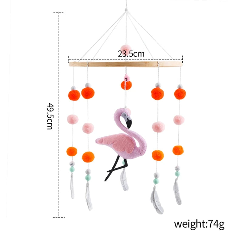 Crib Mobile Holder Rattles Toys Wooden Moon Stars Astronaut Bed Bell Toys Newborn Comfort Crib Bracket Bed Bell Toys Baby Gifts