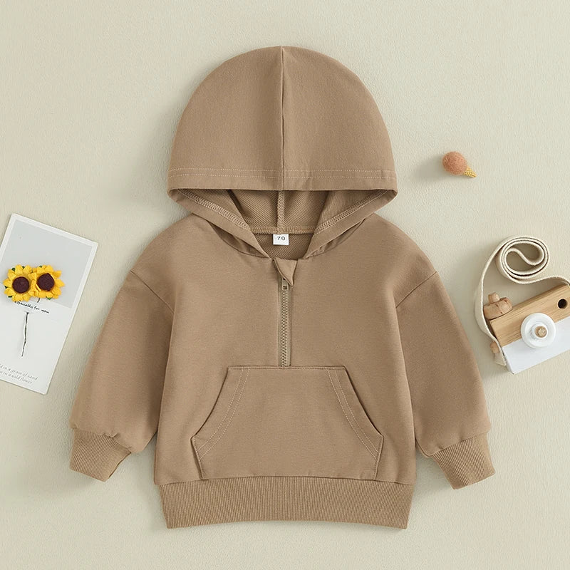 0-36months Baby Hooded Sweatshirt Solid Color Long Sleeve Hoodie Pullovers For Toddler Boys And Girls Spring Fall Sweatshirt