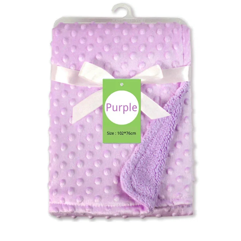 Baby Fleece Blanket Newborn Thermal Soft Blanket Solid Bedding Set Quilt & Swaddling Candy Color Sleeping Bed Supplies