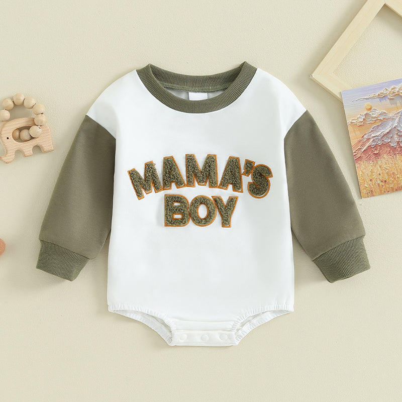 Pudcoco Newborn Baby Boy Sweatshirt Romper Letter Pattern Long Sleeve Jumpsuit for Infant Toddler Fall Outfit 0-18M