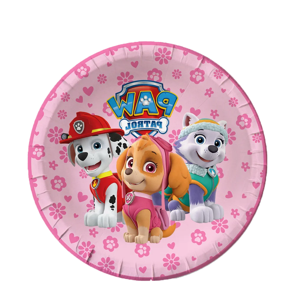 Paw Patrol Birthday Party Decor Dogs Skye Disposable Tableware Tablecloth Plate Cup Gift Bag Kids Boy Favor Gifts Party Supplies