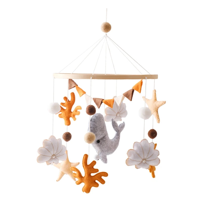 Crib Mobile Holder Rattles Toys Wooden Moon Stars Astronaut Bed Bell Toys Newborn Comfort Crib Bracket Bed Bell Toys Baby Gifts