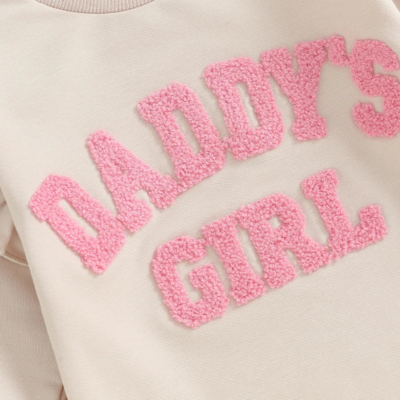 Lioraitiin 0-18M Daddys Girls Newborn Baby Clothes Ruffle Long Sleeve Sweatshirt Bodysuit Infant Baby Girl Outfits